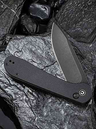 Ніж складаний туристичний Civivi Elementum Pocket, (8.9 см) 14C28N / G10 чорний Київ