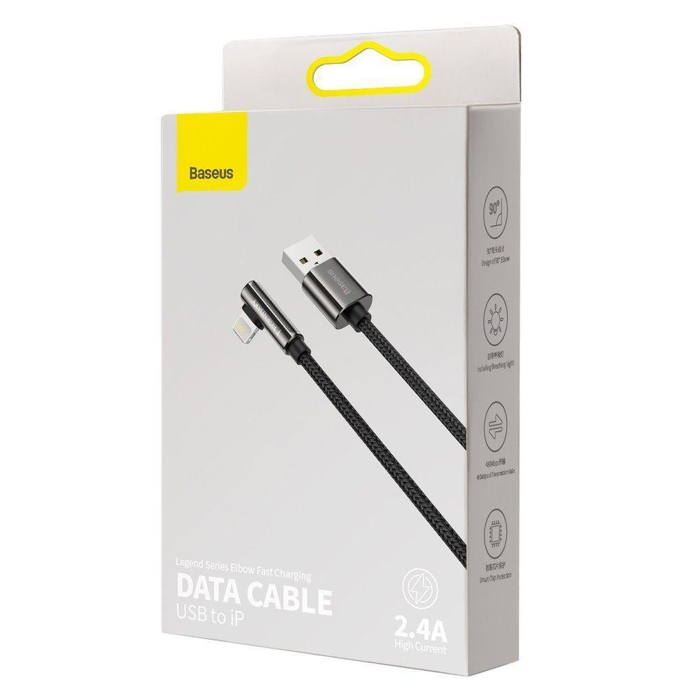 Кабель Lightning Baseus Legend Series Elbow CALCS-A01 (Черный, 2м, 2.4A) Николаев - изображение 9