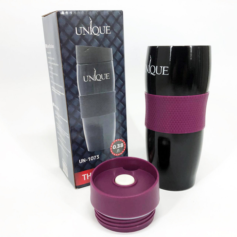 Термос туристичний прогумований UNIQUE, Термокружка маленька, Термочашка похідна, Подорожній термос GJ-29 Львів - фото 4