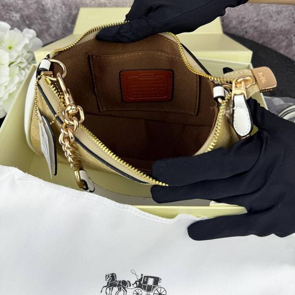 Сумка жіноча з двома ручками (Бежевий з білим) Вінниця - фото 8