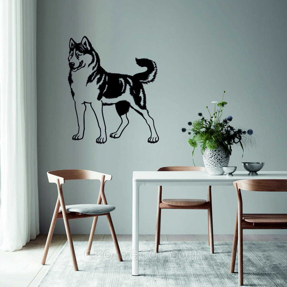 Декоративне настінне Панно «Хаска», Декор на стіну 70*59 см, Чорний Київ - фото 5