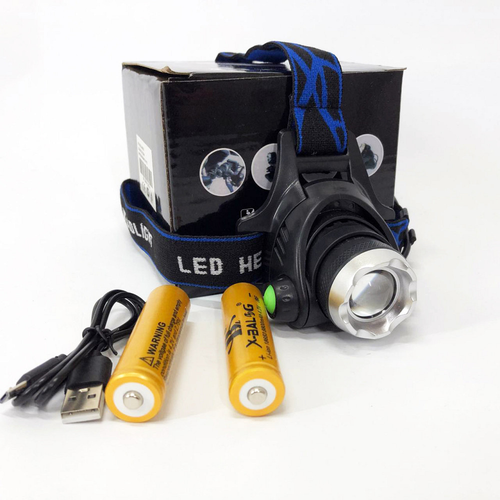 Мощный универсальный аккумуляторный налобный фонарь Police BL-6699 (204C), Легкий фонарик на голову WE-43 Киев - изображение 8