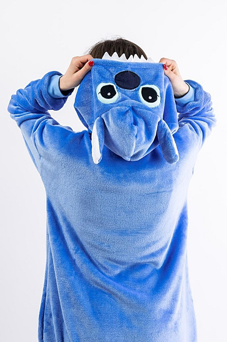 Піжама жіноча Кігурумі, (Стич), блакитний, комбінезон на блискавці домашнійтоп Крохатушка одяг Київ - фото 2