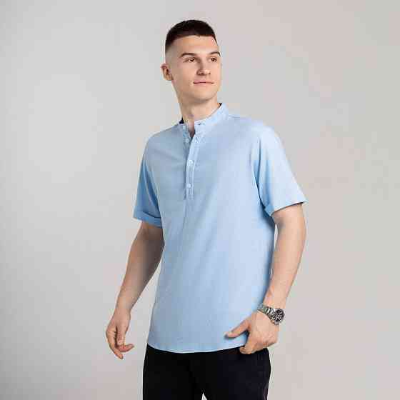 Чоловіча сорочка з коротким рукавом блакитна Pobedov Molodist' Київ