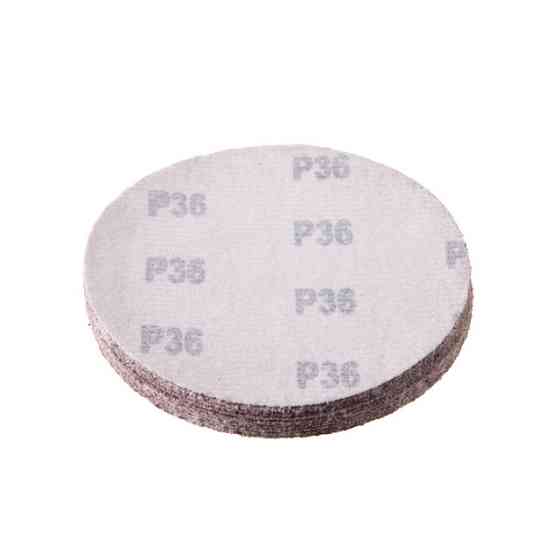 Круг наждаковий на липучці 125 мм, папір клас E, щільність 220 г/м², К36, 10 од. INTERTOOL BT-0552 Київ