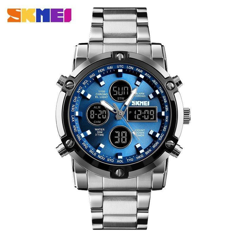 Skmei 1389BU Silver-Black-Blue SBR Киев - изображение 1