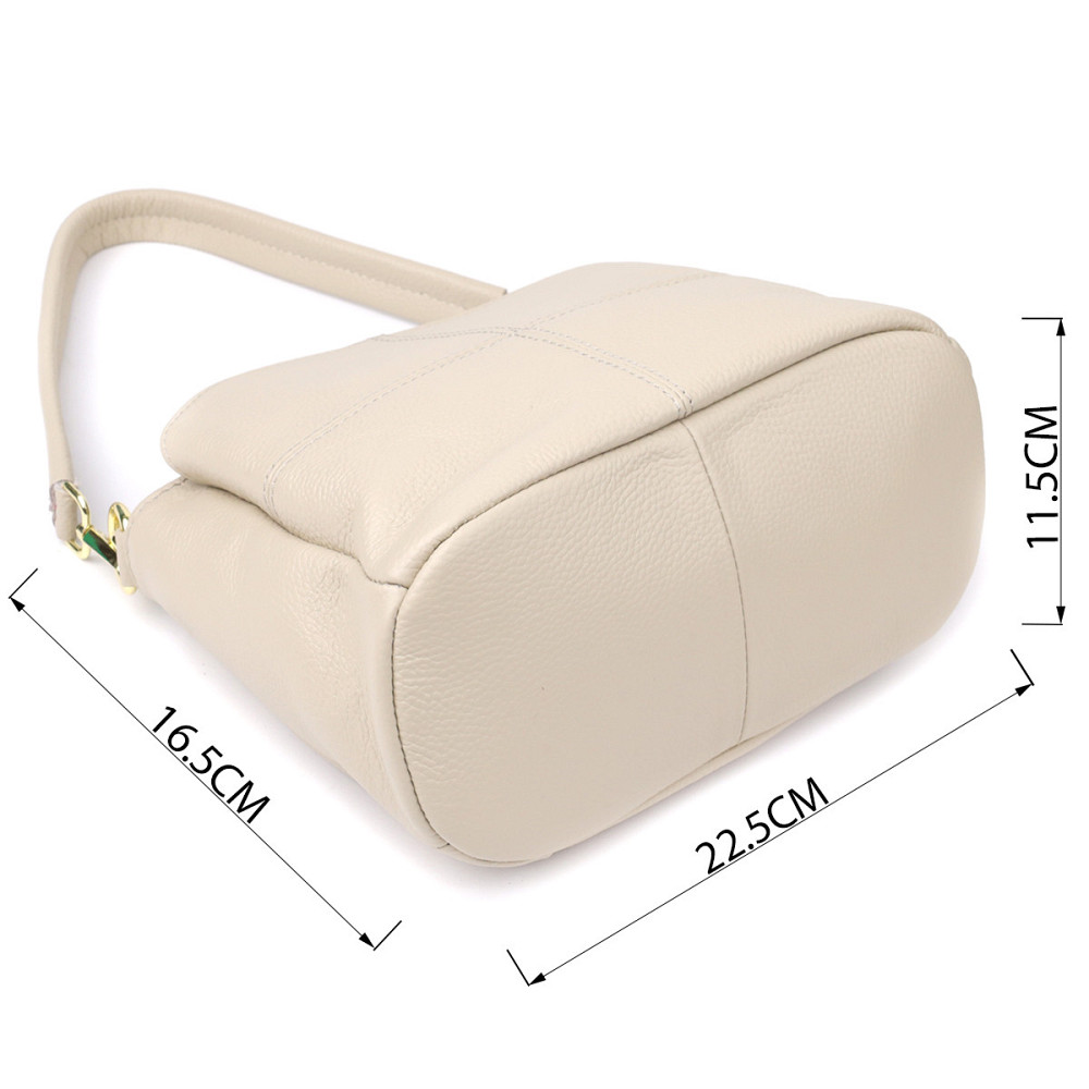 Зручна жіноча шкіряна сумка з трьома секціями Vintage 22980 Білий Київ - фото 3