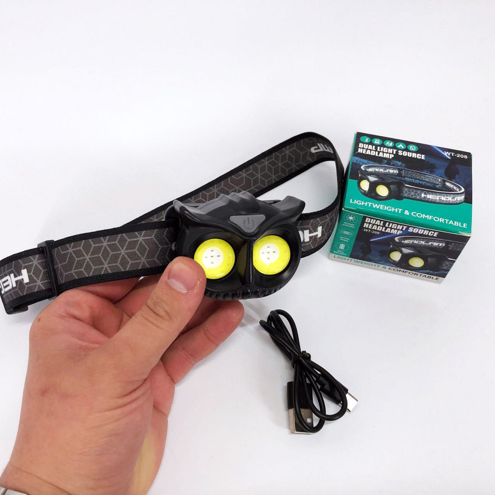 Фонарик на голову с зарядкой WT208, Налобный фонарик bailong, Сверхмощный налобный фонарь PZ-64 Киев - изображение 4