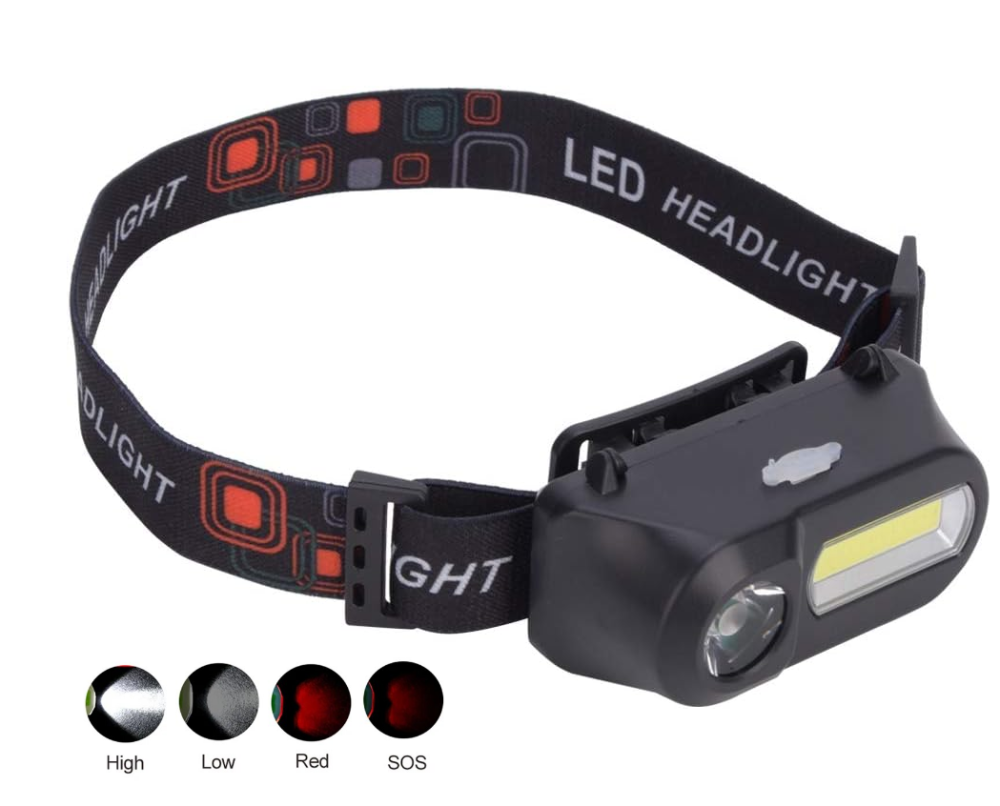 Налобний ліхтар Bailong BL-1804, LED+COB, червоний, білий, акумулятор 18650, micro USB, 8920 Дніпро - фото 1