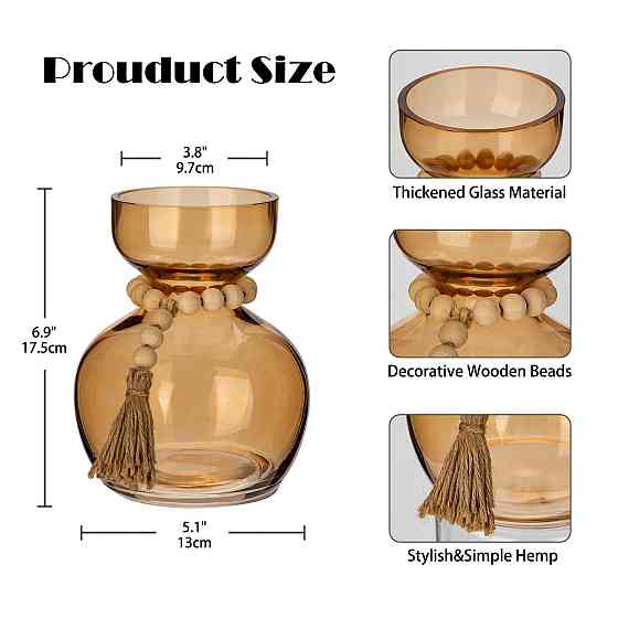 Скляна ваза для квітів Hollyone Луцьк