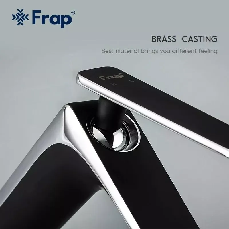 Смеситель для умывальника Frap F1057 черный/хром Киев - изображение 3