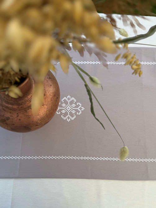 Ecotton Ранер доріжка Ecotton 45x170 см для обіднього столу водовідштовхувальна в етно-стилі сі Київ - фото 2