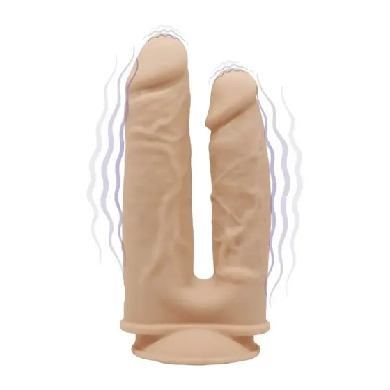 Фалоімітатор подвійний з вібрацією SilexD Double Gusto Flesh Motor (Model 1 size 8" & 7"), двошарови Львів