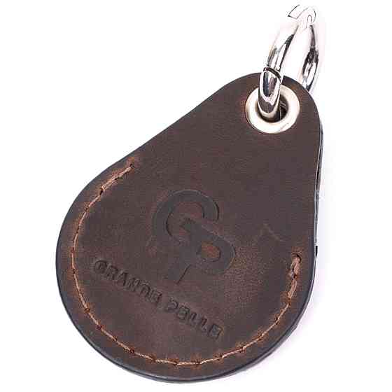 Надійний брелок-тримач для Apple AirTag із натуральної шкіри GRANDE PELLE 11615 Коричневий Київ
