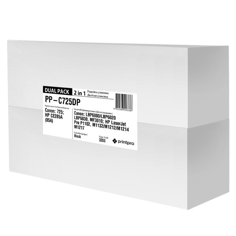 Картридж PrintPro (PP-C725DP) Canon LBP6000 (Canon 725/712/CE285A) Dual Pack Black Харків - фото 6