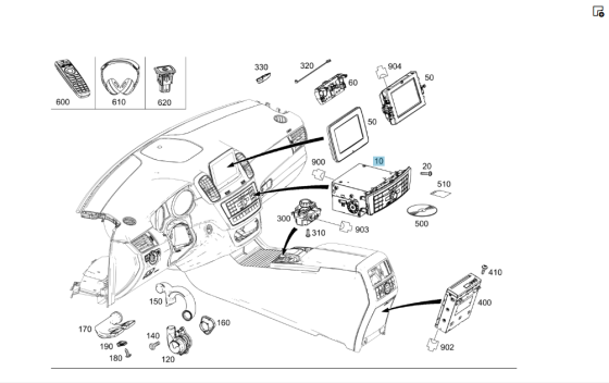 Mercedes-Benz  A1669009819 Блок керування аудіосистемою COMAND APS NTG5/NTG5.5 USA ML/GLE W166 GLE Coupe C292 GL/GLS X166 Одеса