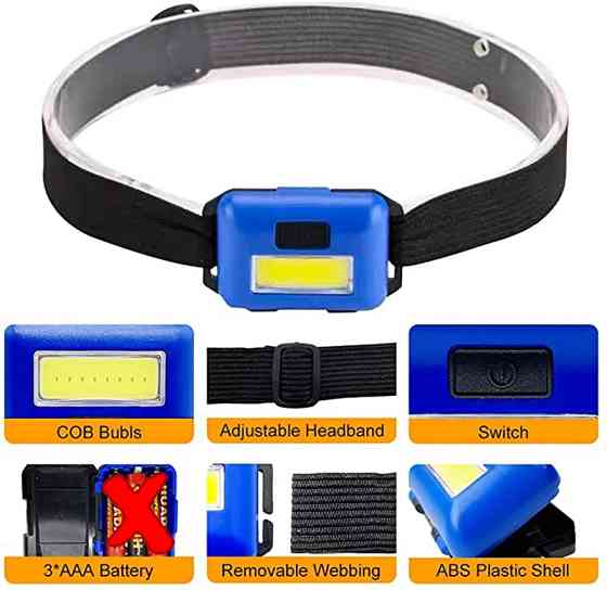Налобний LED COB ліхтар Garden C9 (Червоний) Миколаїв