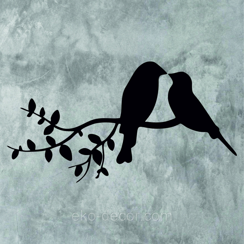 Декоративное настенное Панно «Две птички», Декор на стену 90*47 см, Черный Киев - изображение 4