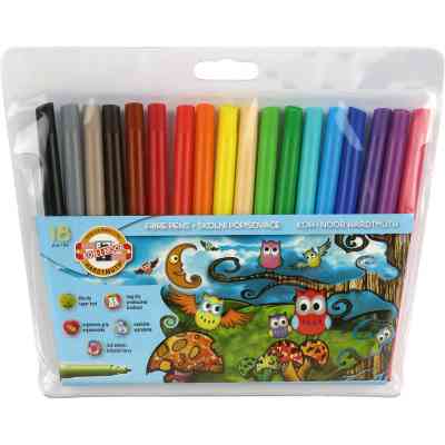 Фломастеры Koh-i-Noor Совята, 18 цветов, блистер (1012ET/18) Винница