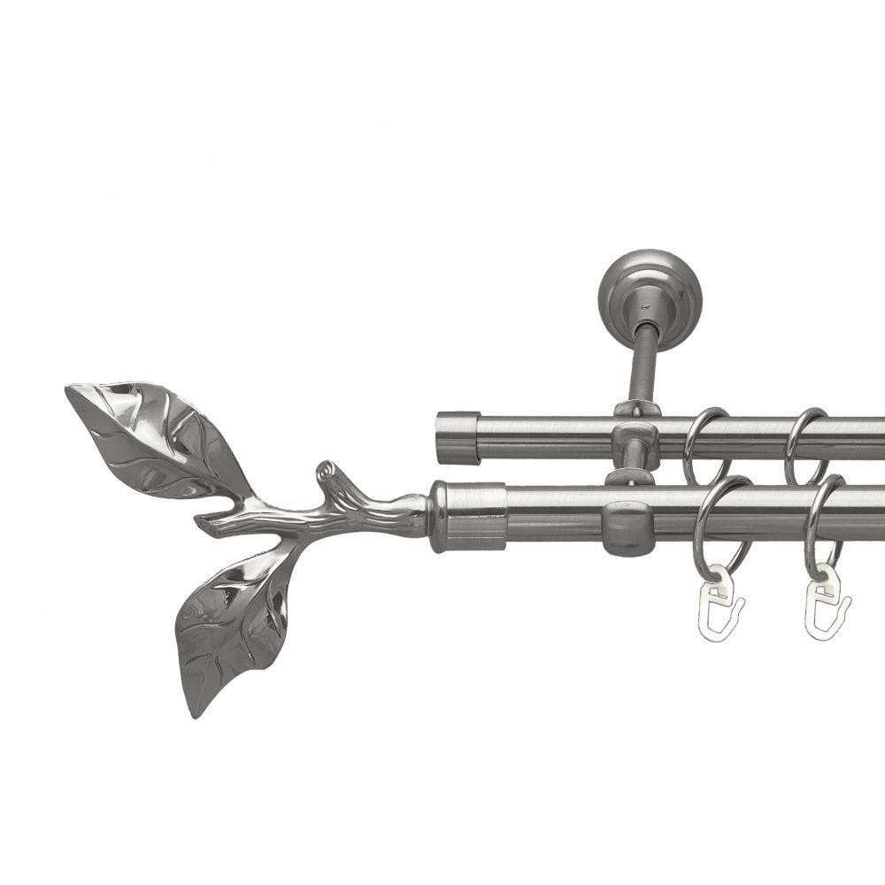 Карниз Orvit Листок Троянди металевий дворядний відкритий гладка труба кільце металеве Нержавіюча Сталь 19\16 мм 200 см Львів - фото 1