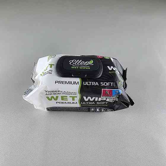 Серветки вологі 120 шт.з клапан "ELLEO" універсальні антибак (1 пачка) Харків