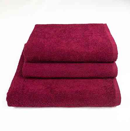Набір махрових рушників 3шт GM Textile 50х90см, 50х90см, 70х140см 400г / м2 (Бордовий) Суми