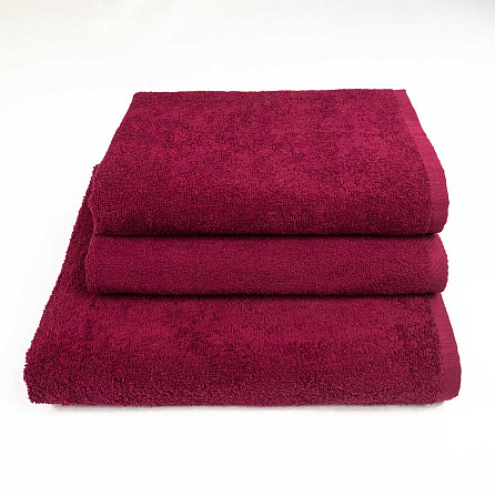 Набір махрових рушників 3шт GM Textile 50х90см, 50х90см, 70х140см 400г / м2 (Бордовий) Суми - фото 1