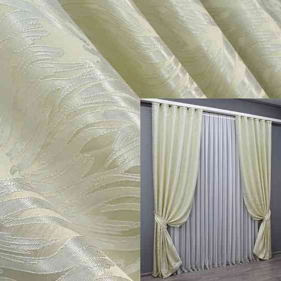 Комплект готових штор VR-Textil Жакард Magic № 1601ш Молочний 145х270 см 2 шт (33-0471) Киев