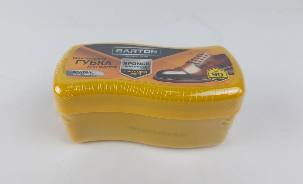 Губка відновлювальна хвиля для взуття з гладкої шкіри безбарвна, ТМ Barton (1 шт.) Харків - фото 2