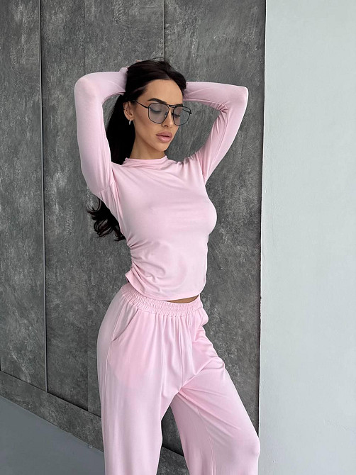 Жіночий стильний базовий костюм із м’якої еластичної тканини турецька віскоза Одеса - фото 5