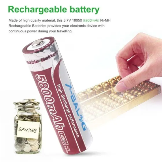 Акумулятор Li-ion 14500 5800mAh 4.2V Purple X-Balog для ліхтарів, електронної техніки Київ