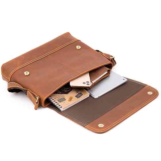 Сумка матова чоловіча почтальонка Vintage 20399 Руда Київ