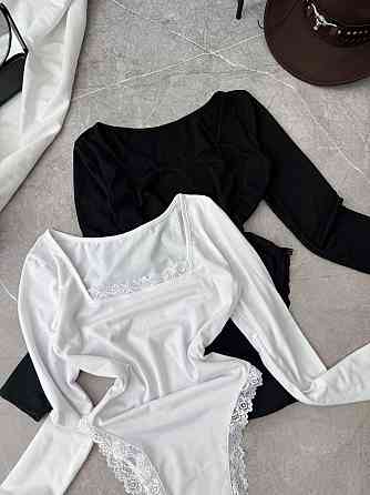 Женский базовый боди с кружевом вискоза Одесса