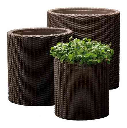 Горщик для квітів Keter 7 л. Cylinder Planter Small, коричневий Київ
