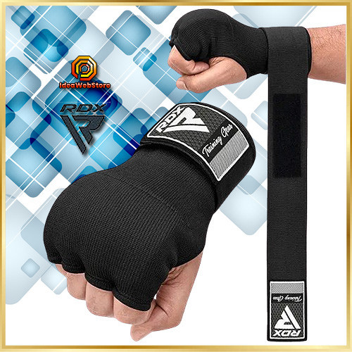 Спортивні бинти рукавиці для тренувань з гелевими подушками чорні RDX Inner Gel Black розмір S Київ - фото 1