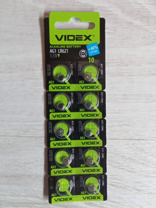 Батарейка Videx AG1 для часов и игрушек, 10 шт. Киев - изображение 5