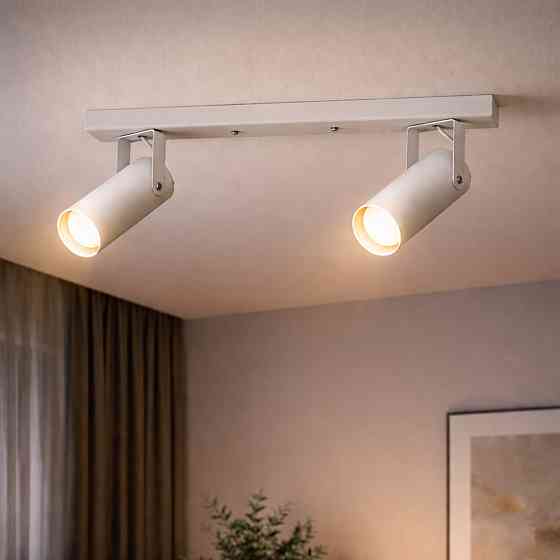 Светильник потолочный спот поворотный MSK Electric Focus под две лампы Е27 белый  NL 14050-2 WH Одесса