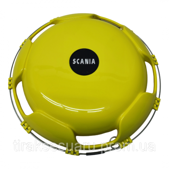 Ковпак колеса 22.5 передній (пластик,жовтий із логотипом) Scania. Ковпаки на колеса 22.5 передні Луцьк