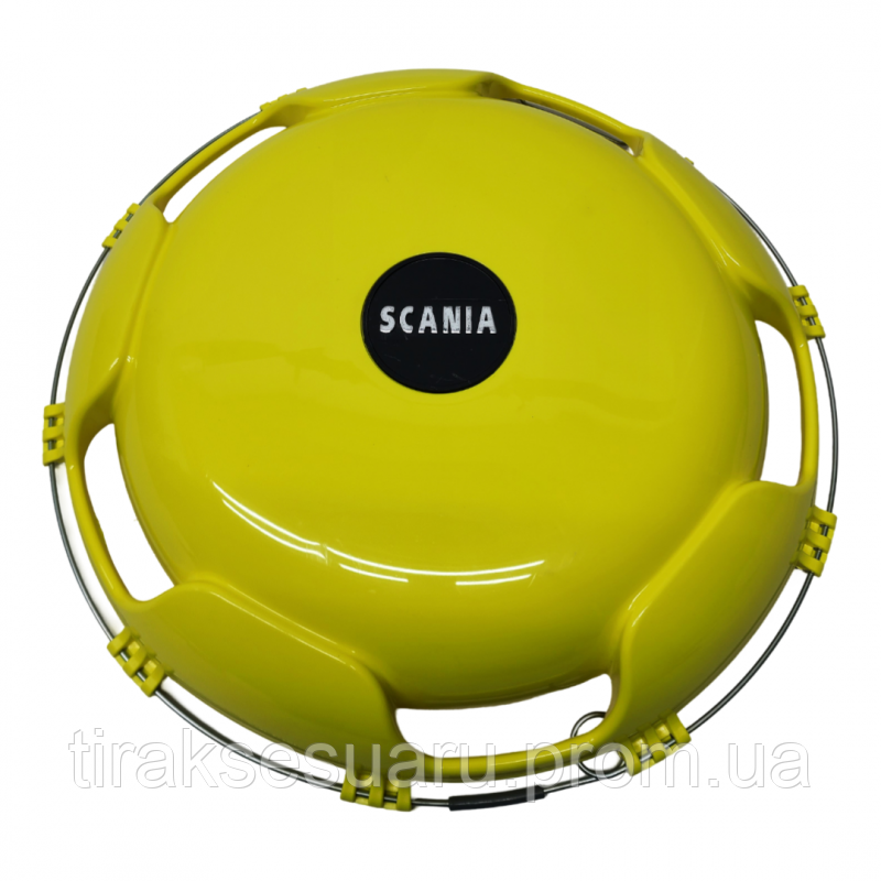 Ковпак колеса 22.5 передній (пластик,жовтий із логотипом) Scania. Ковпаки на колеса 22.5 передні Луцьк - фото 1