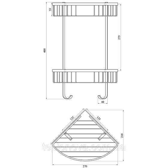 Полка двойная угловая TOPAZ 4124 Черновцы