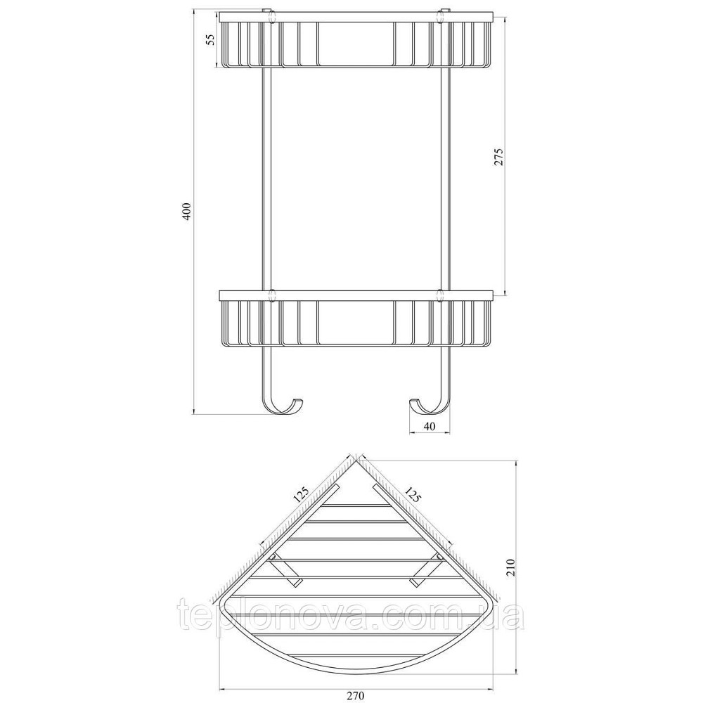 Полиця подвійна кутова TOPAZ 4124 Чернівці - фото 3