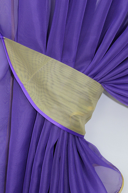 Кухонні шторки VR-Textil № 060к "Дует" з підв'язками фіолетовий з темно-бежевим 330х170 см (50-234) Київ - фото 5