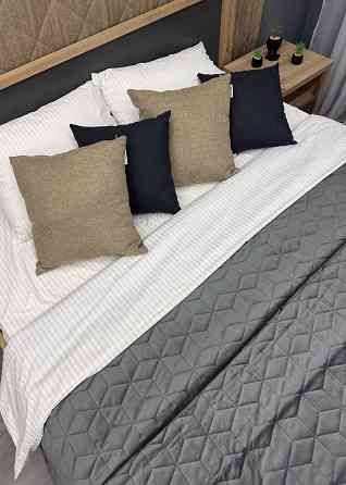 Покривало стьобане Decorator Велюр куб 220х240 см сірий (85-156) Київ