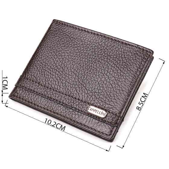 Надійний затиск із натуральної зернистої шкіри CANPELLINI 21517 Коричневий Київ