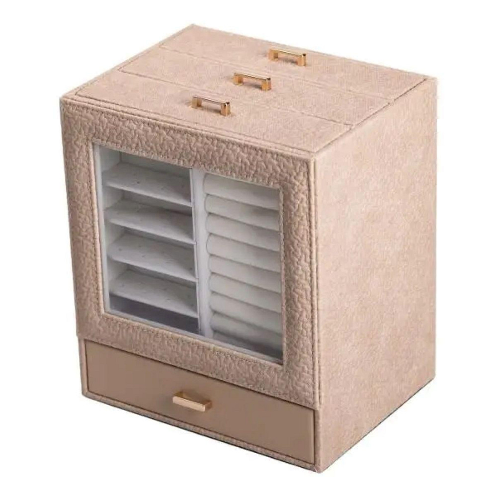 Скринька для прикрас з еко шкіри 3 яруси органайзер для ювелірних виробів HP-5-16CR Київ - фото 6