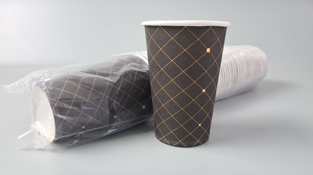 Склянки паперові одноразові 340 мл Юніта ромб коричневий h11 (50 шт.) Харків - фото 2