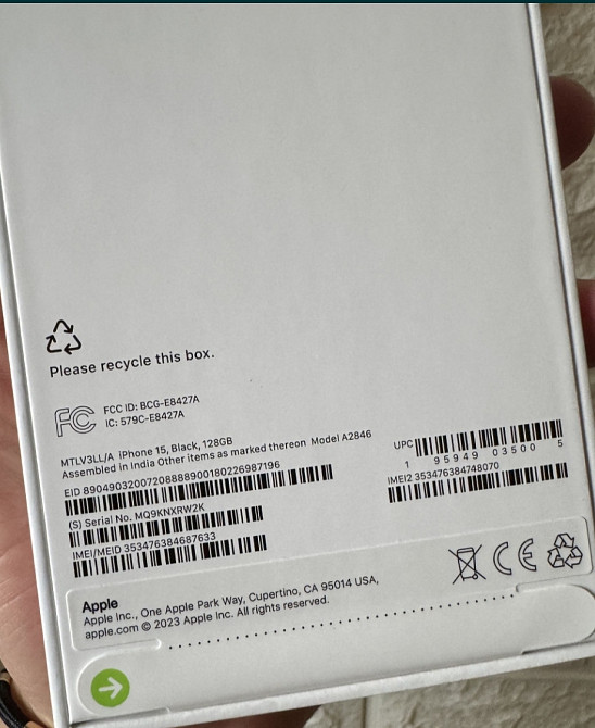 Айфон iPhone 15 128Gb. Black E-SIM . Киев - изображение 1