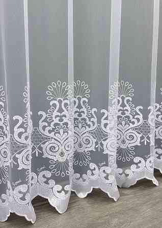Тюль фатин с вышивкой цвет белый 1821т Киев