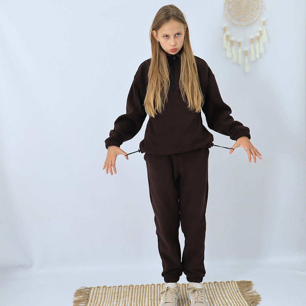 Дитячий флісовий теплий костюм на зиму (толстовка на затяжках+штани)  Шоколад Кам'янець-Подільський - фото 8