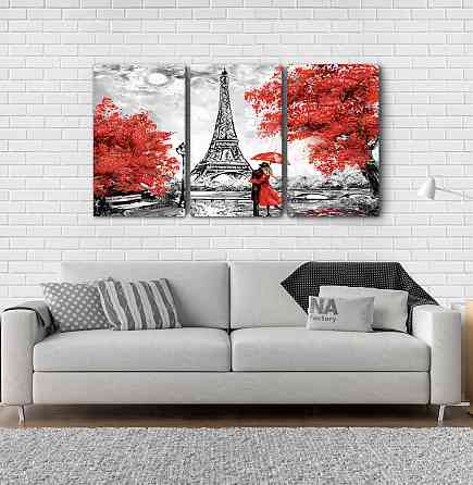 Модульна картина Париж Осінь (53х100см) Аrt-181_3А Київ